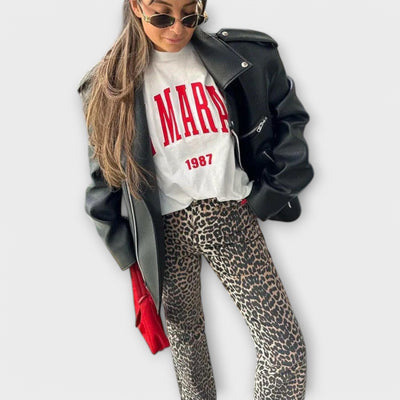 Chandra | Vintage-Jeans mit Leopardenmuster